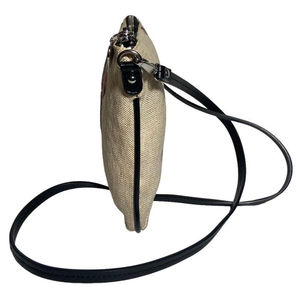 Brighton Beige Canvas Crossbody Bag Yorkie Scottie Purse Y2K Vintage Handbag - Picture 4 of 12